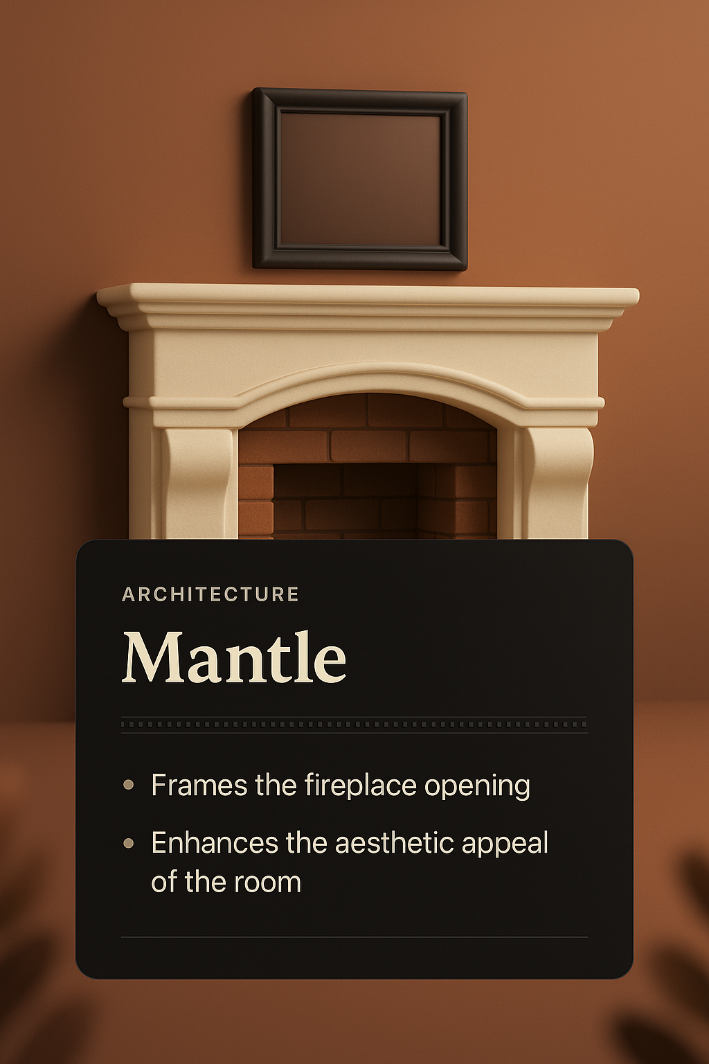 3D Illustration of a Stylish Mantle Design