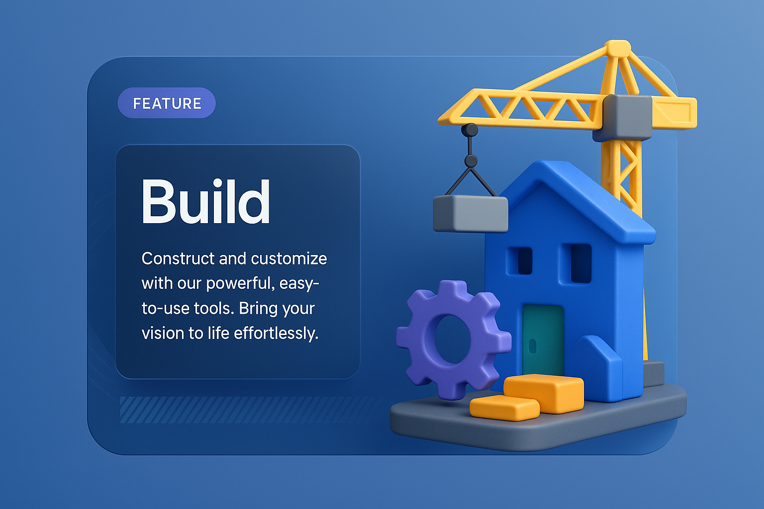 3D Web Design Illustration Featuring Build Concept