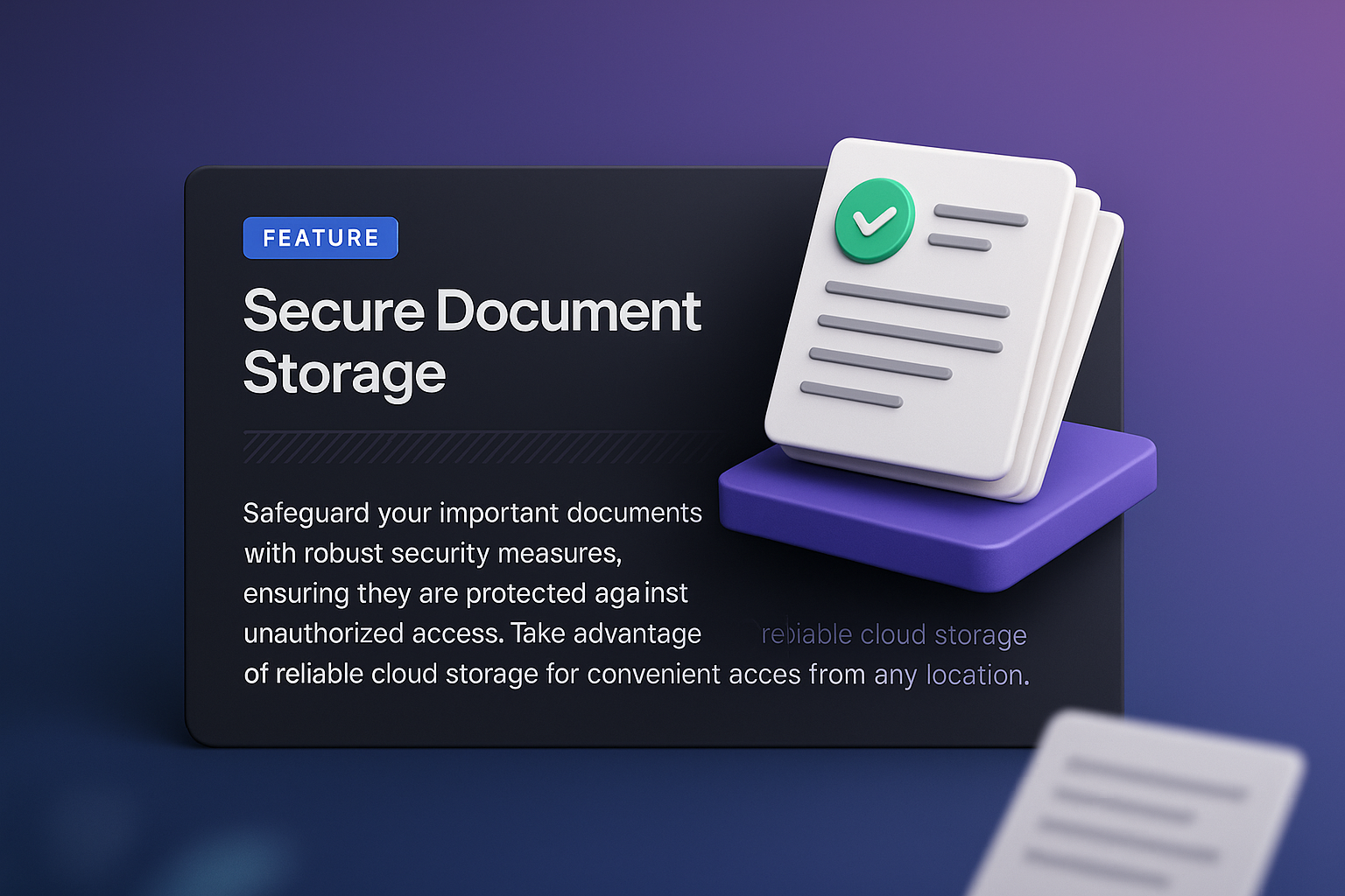 3D Web Page Design Featuring Secure Document Storage