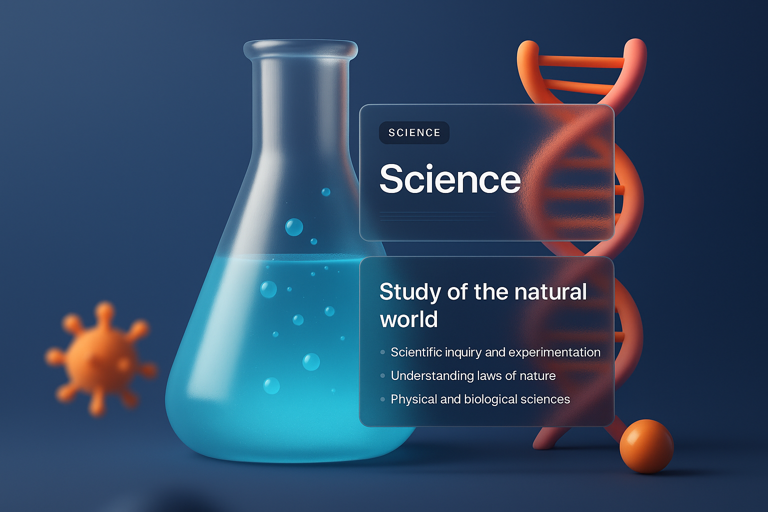 3D Science Page with Integrated Design Elements