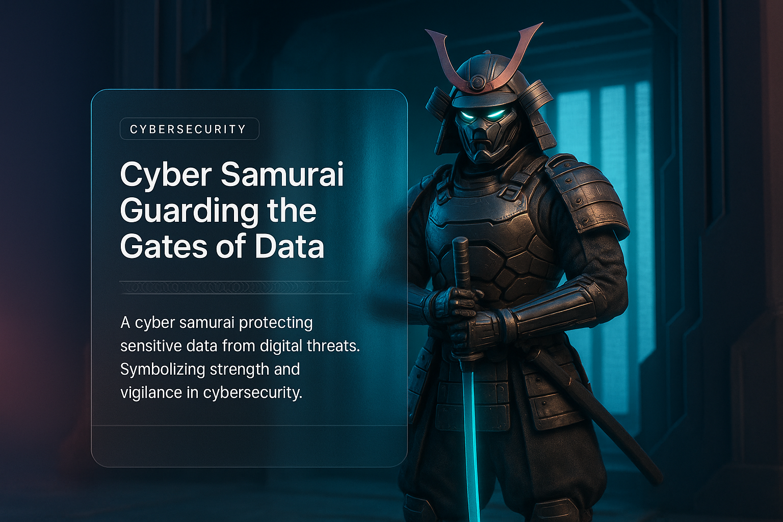 Cyber Samurai Protecting the Gates of Data - Digital Security Theme