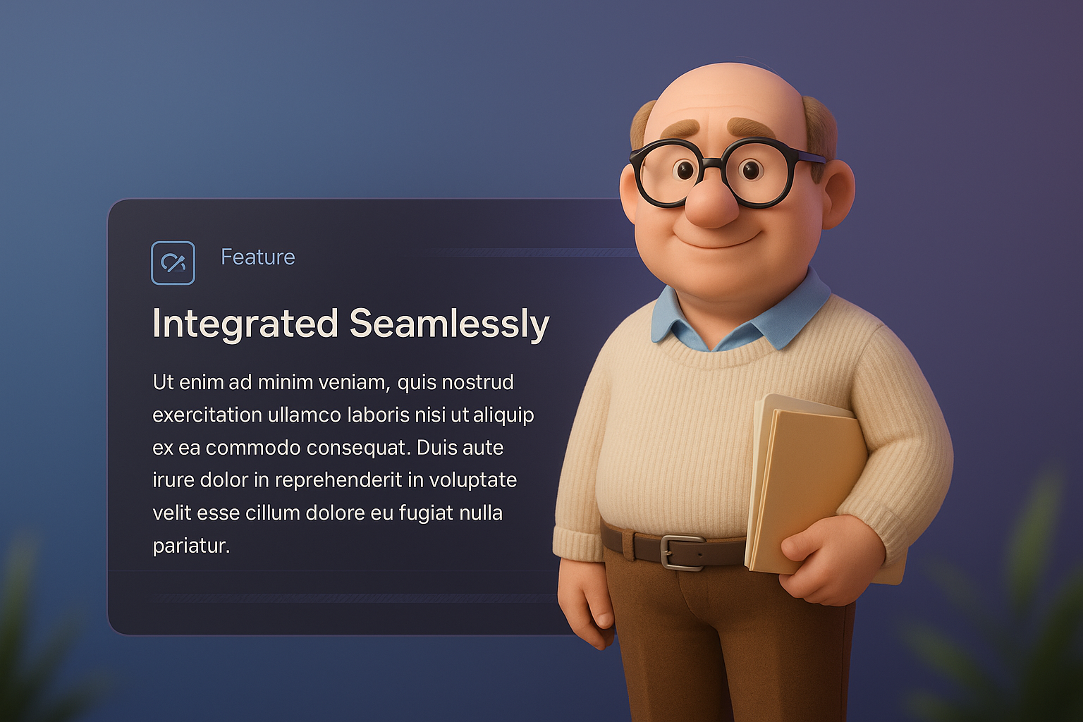 3D Illustration Featuring Integrated Design Elements