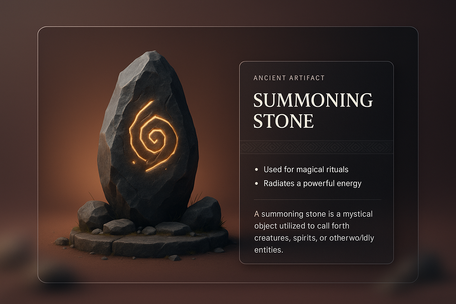 3D Summoning Stone with Magical Aura
