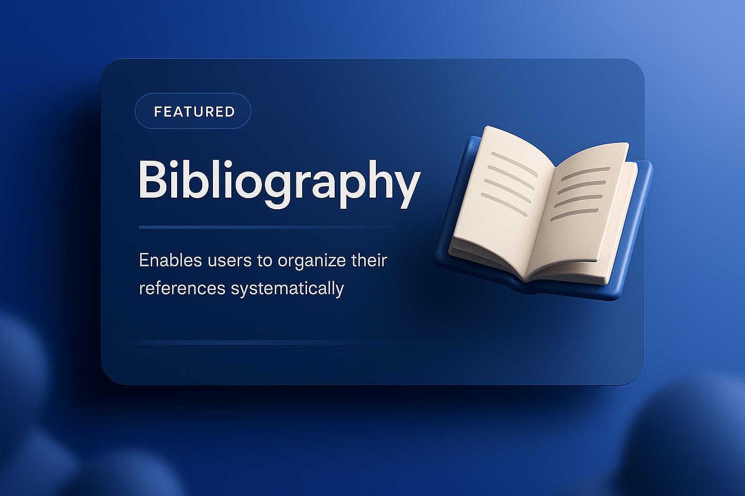 3D Illustration of a Bibliography Feature Block