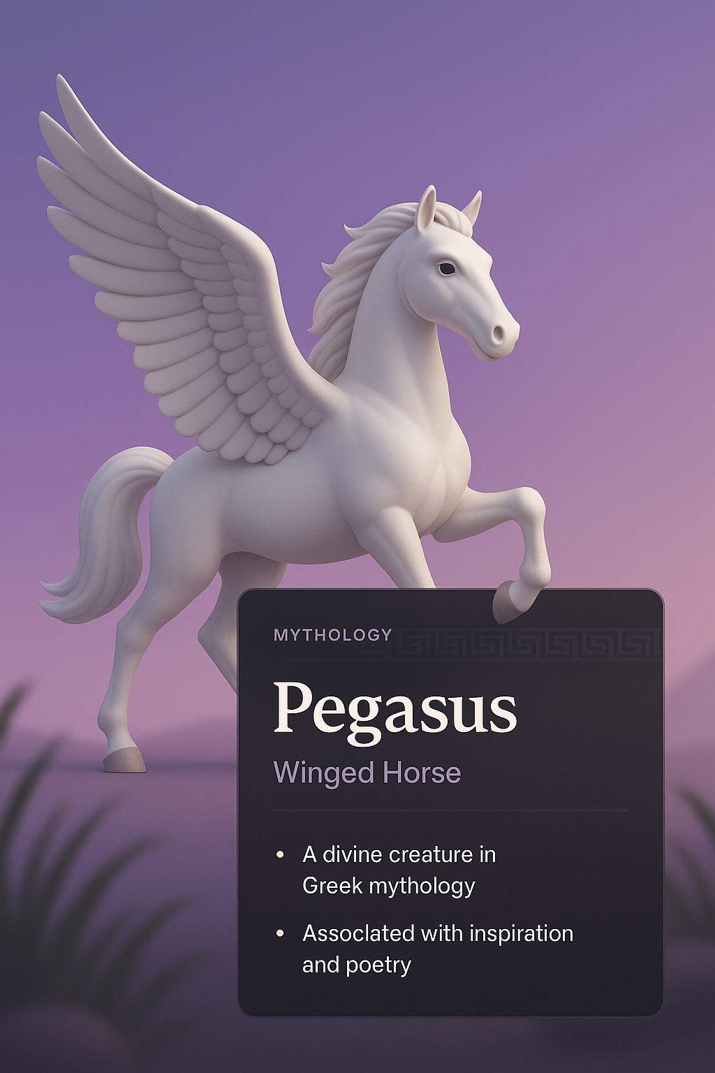 3D Illustration of Pegasus with Mythological Elements