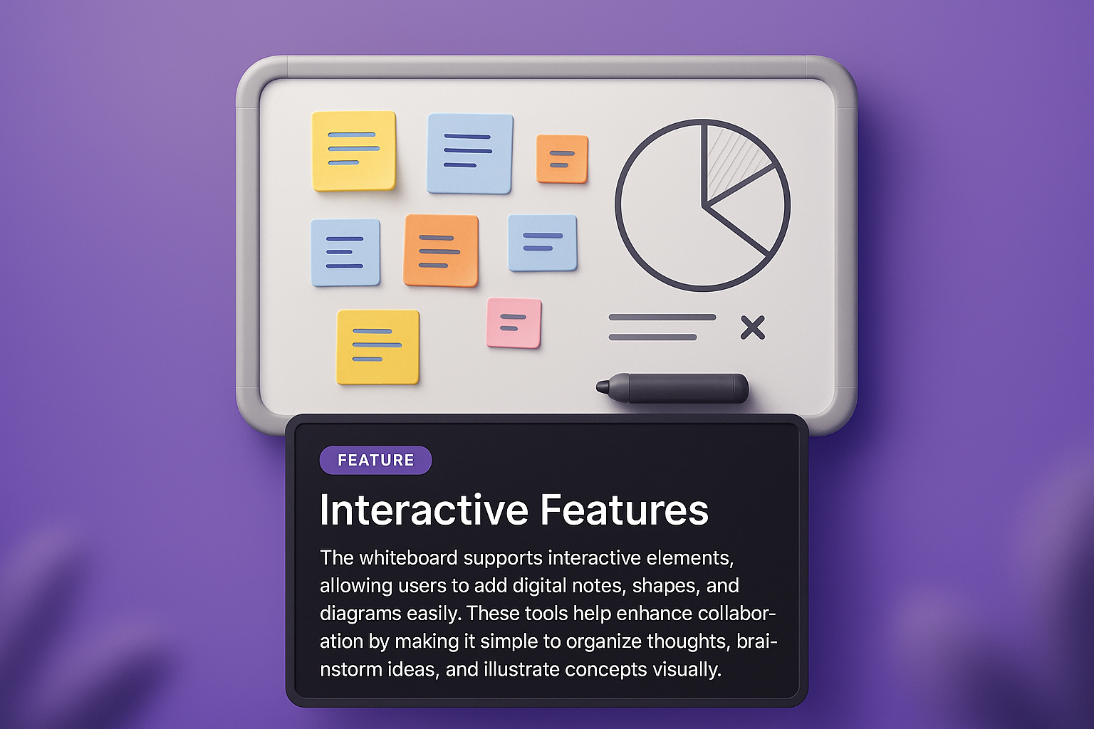 Interactive Features on a Whiteboard Illustration