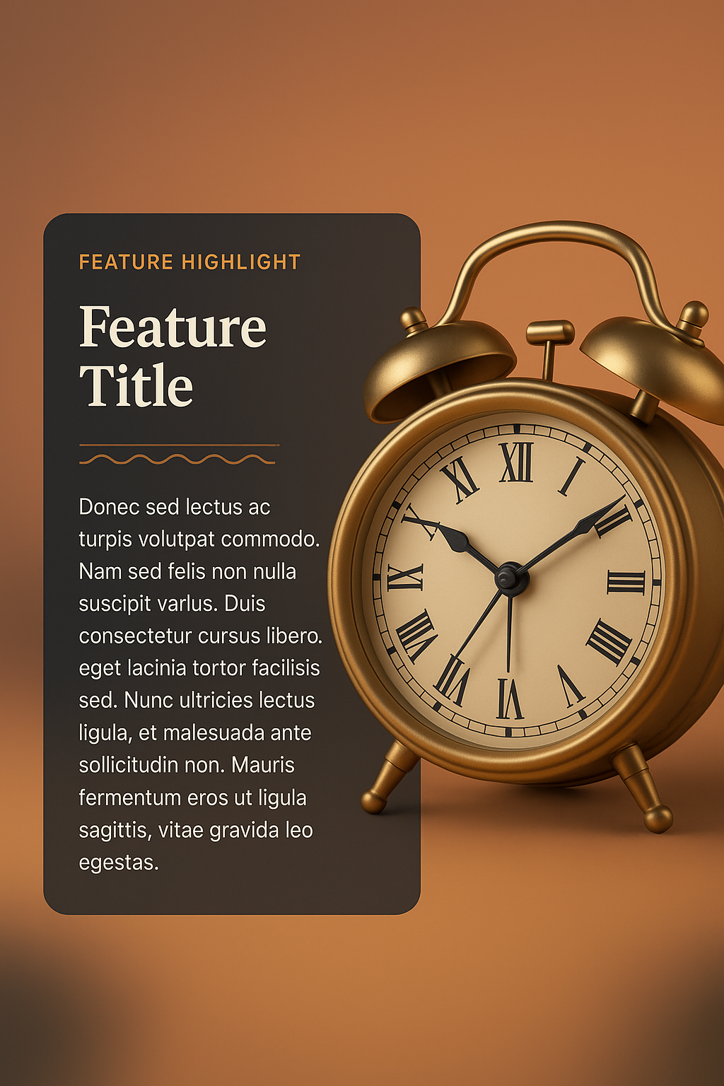 Stylish 3D Clock with Feature Highlight