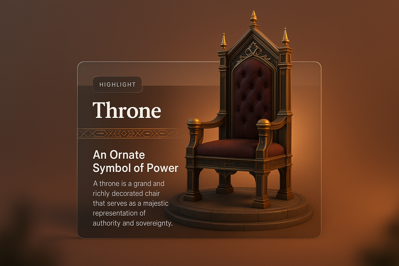 Majestic Throne Illustration with Elegant Design Elements