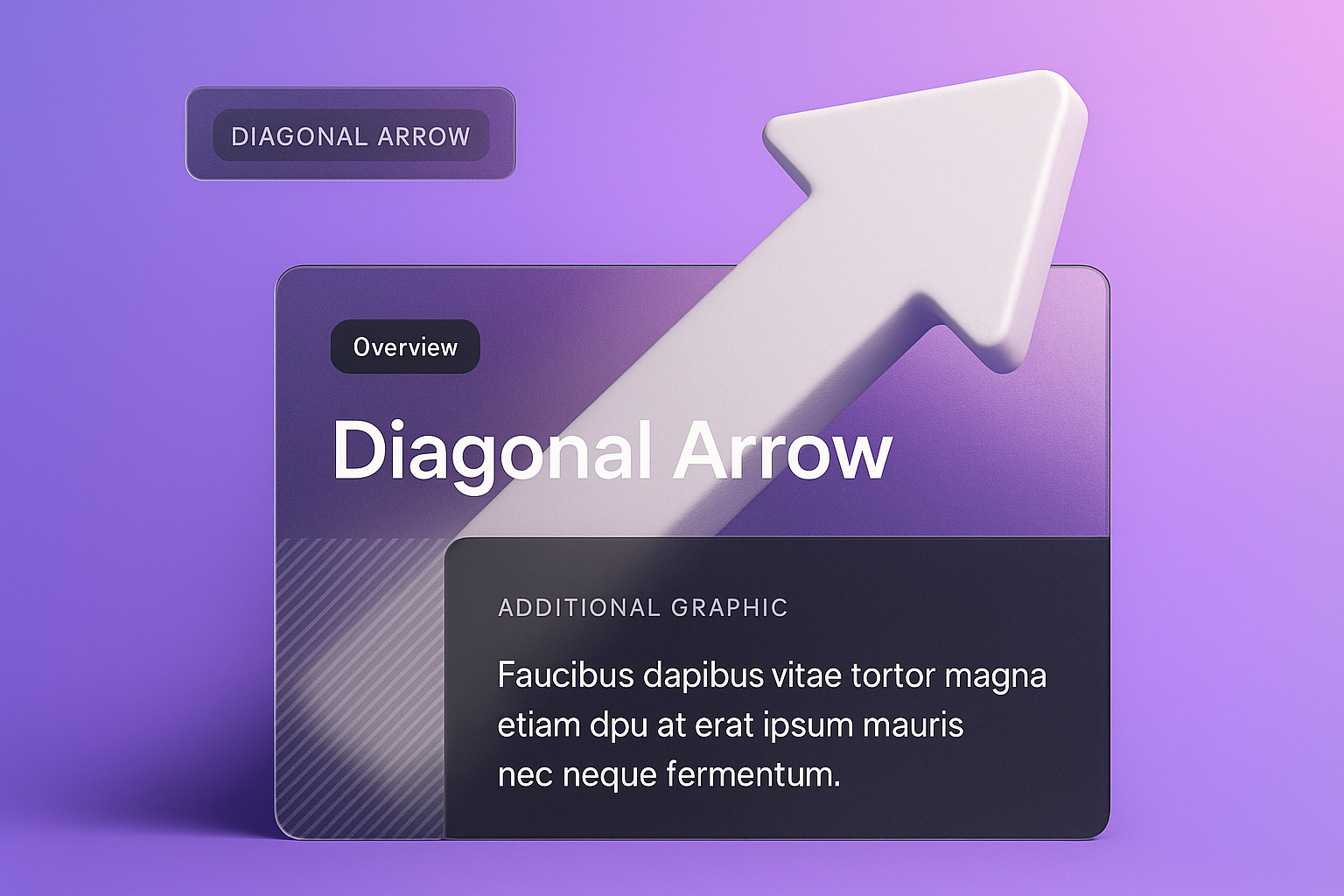 3D Diagonal Arrow with Gradient Background and Text Block