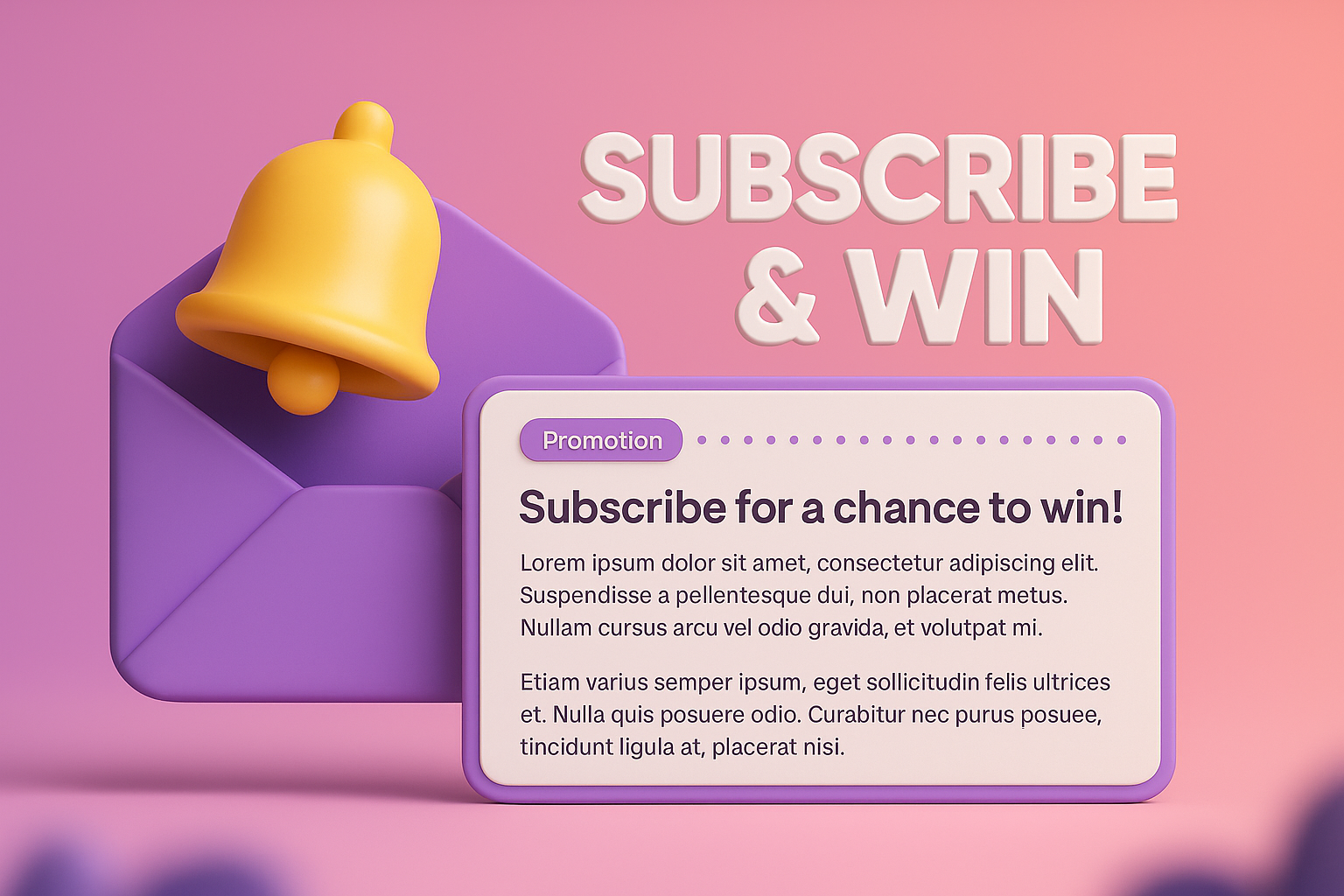 Engaging 'Subscribe & Win' Promotion Visual Design