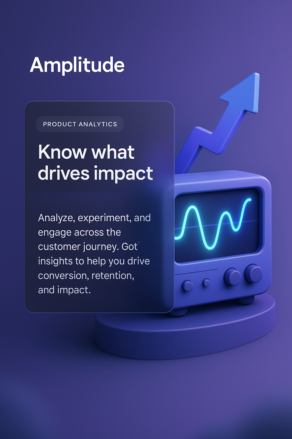 3D Illustration of Amplitude's Product Analytics Features