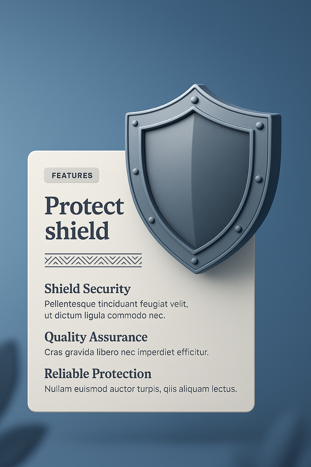 Vintage Style Protective Shield Illustration for Security Features