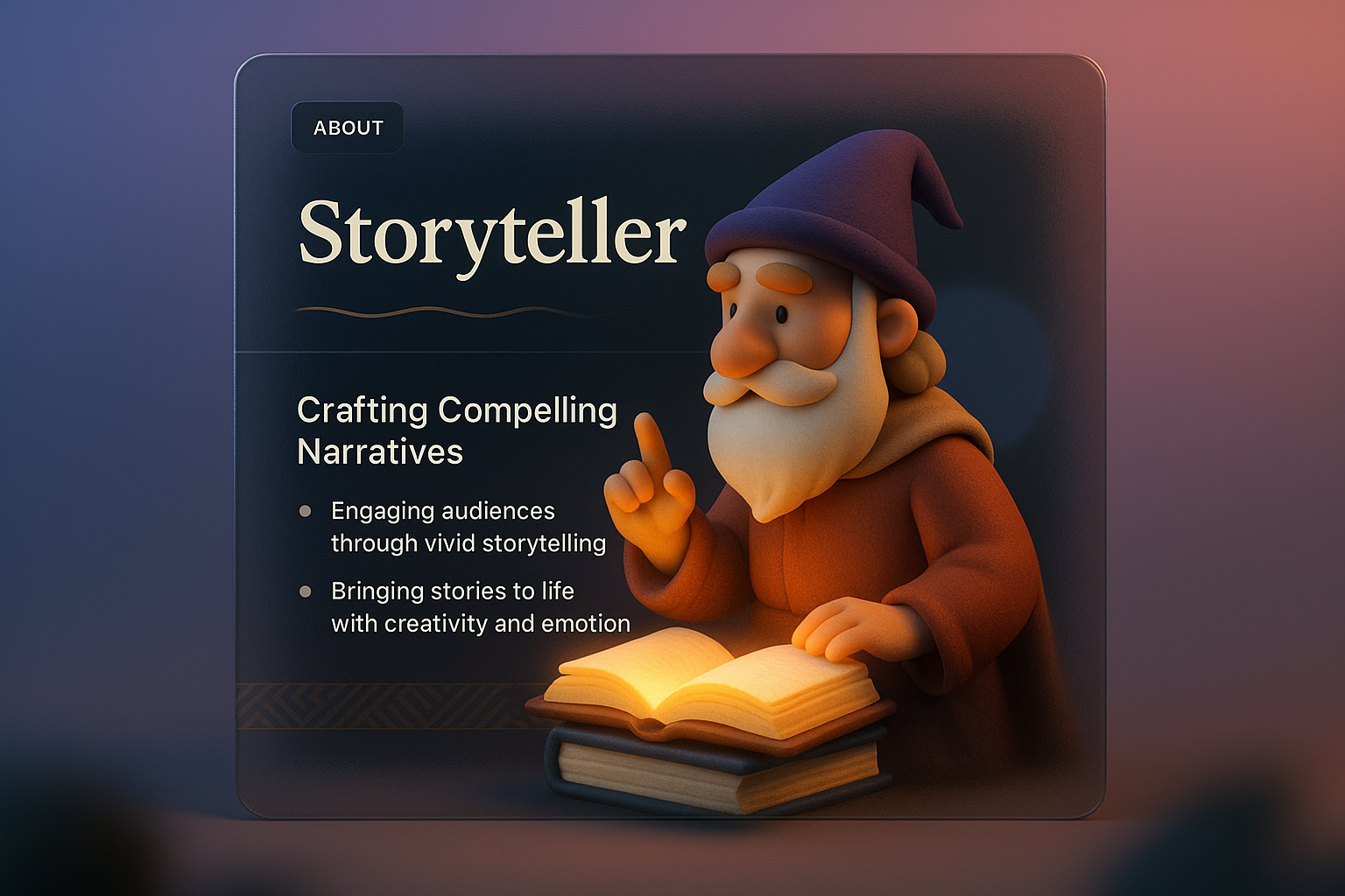 3D Illustration of a Storyteller with Engaging Design Elements