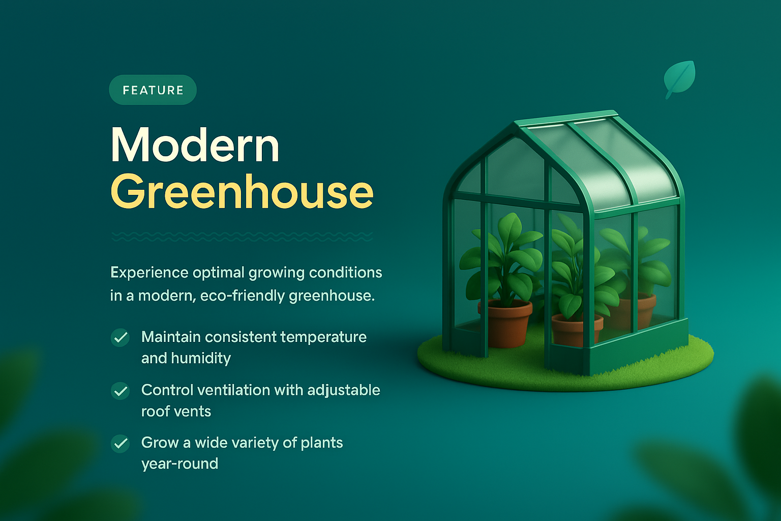 Modern Greenhouse 3D Design for Optimal Plant Growth