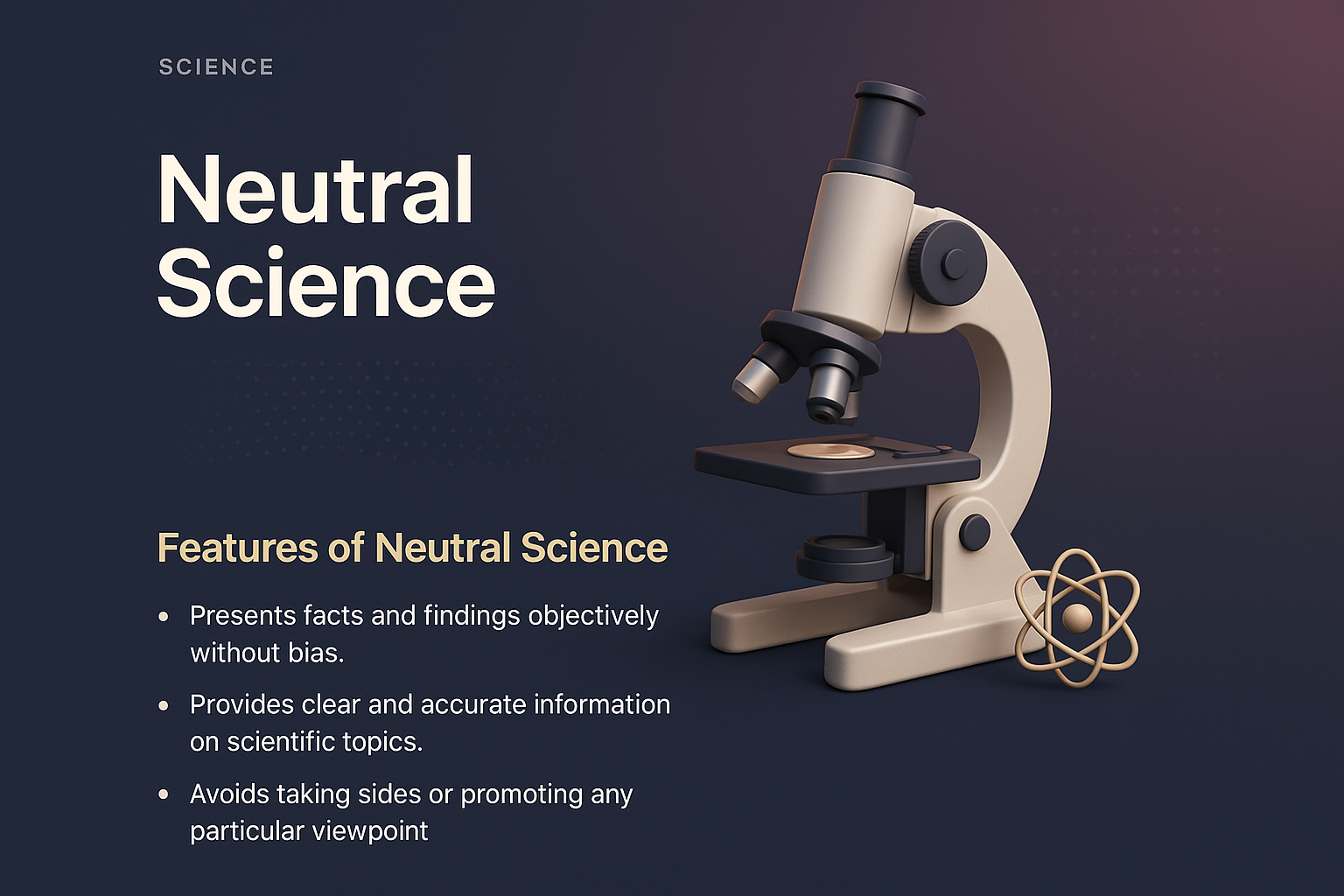 3D Illustration of a Microscope for Neutral Science Landing Page