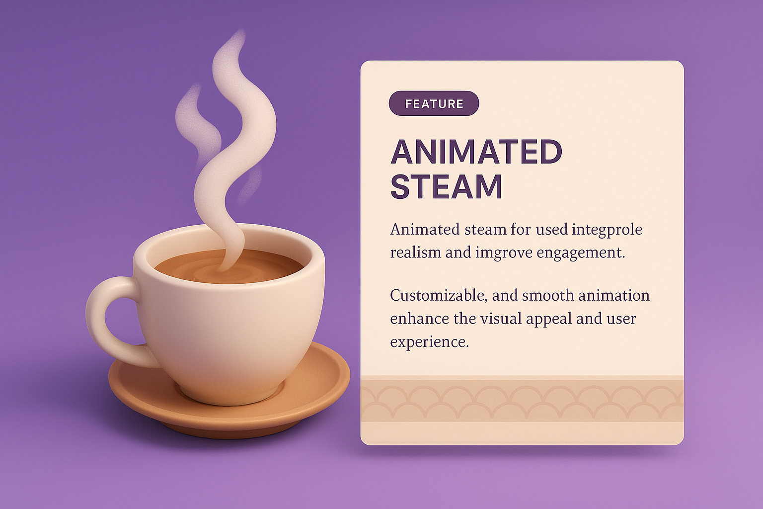 Animated Steam Rising from a Cup in a 3D Illustration