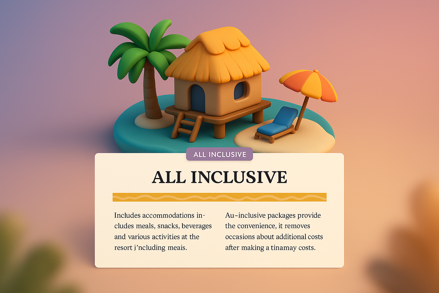 3D Web Design: All-Inclusive Vacation Concept