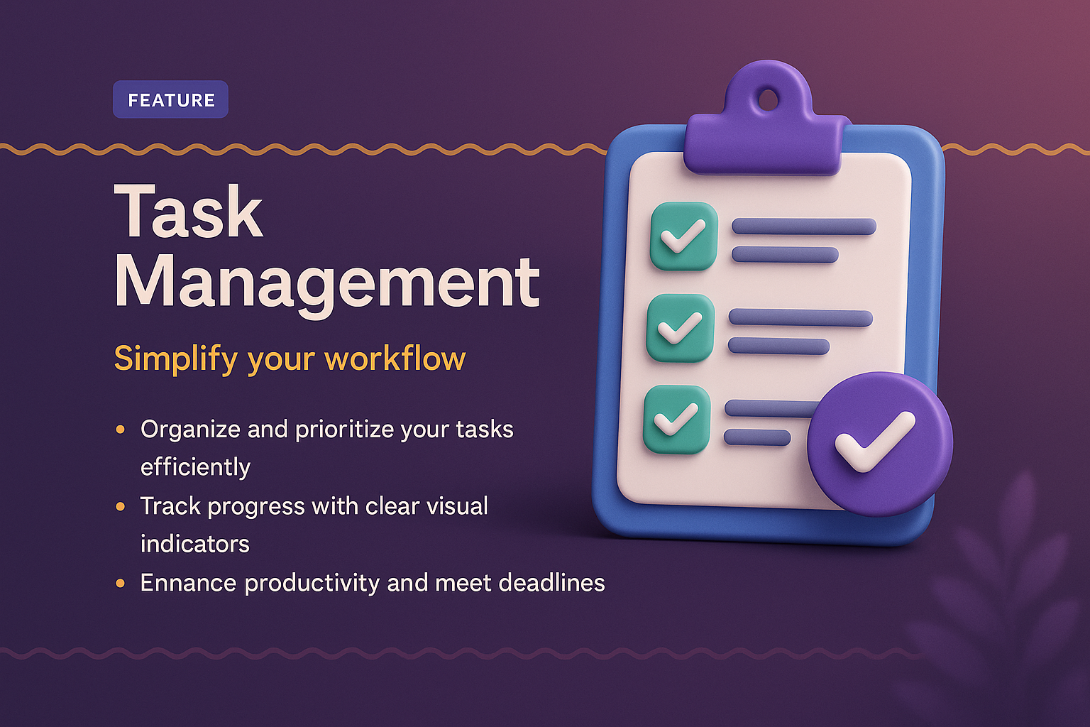 3D Landing Page Design for Task Management Feature