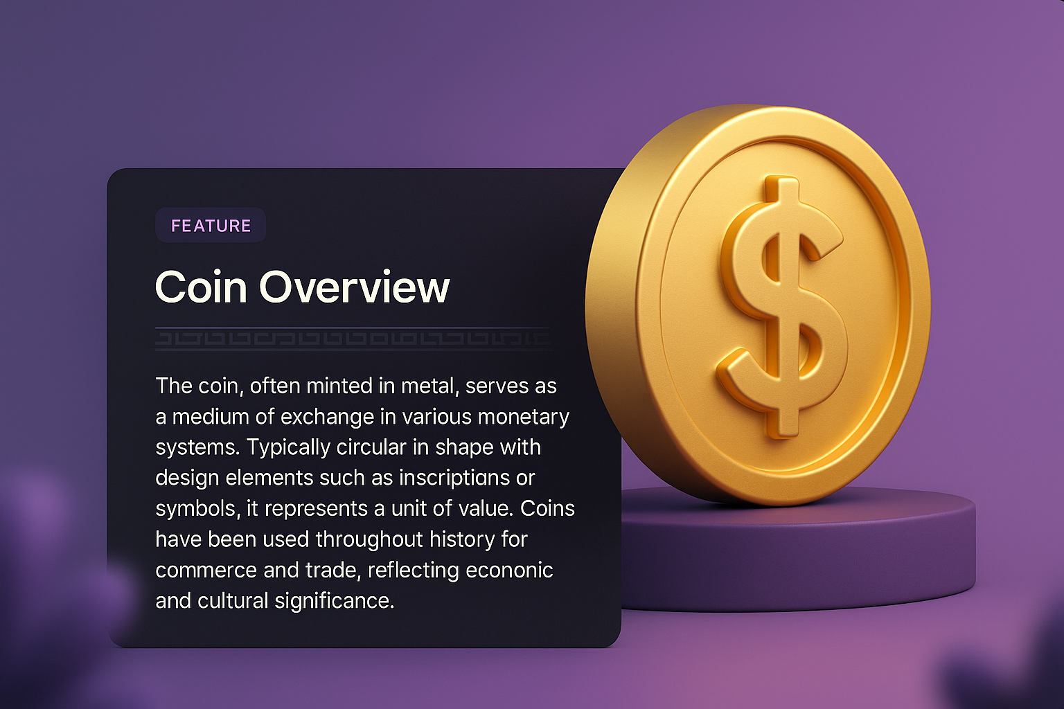 Coin Overview Page Design with 3D Element
