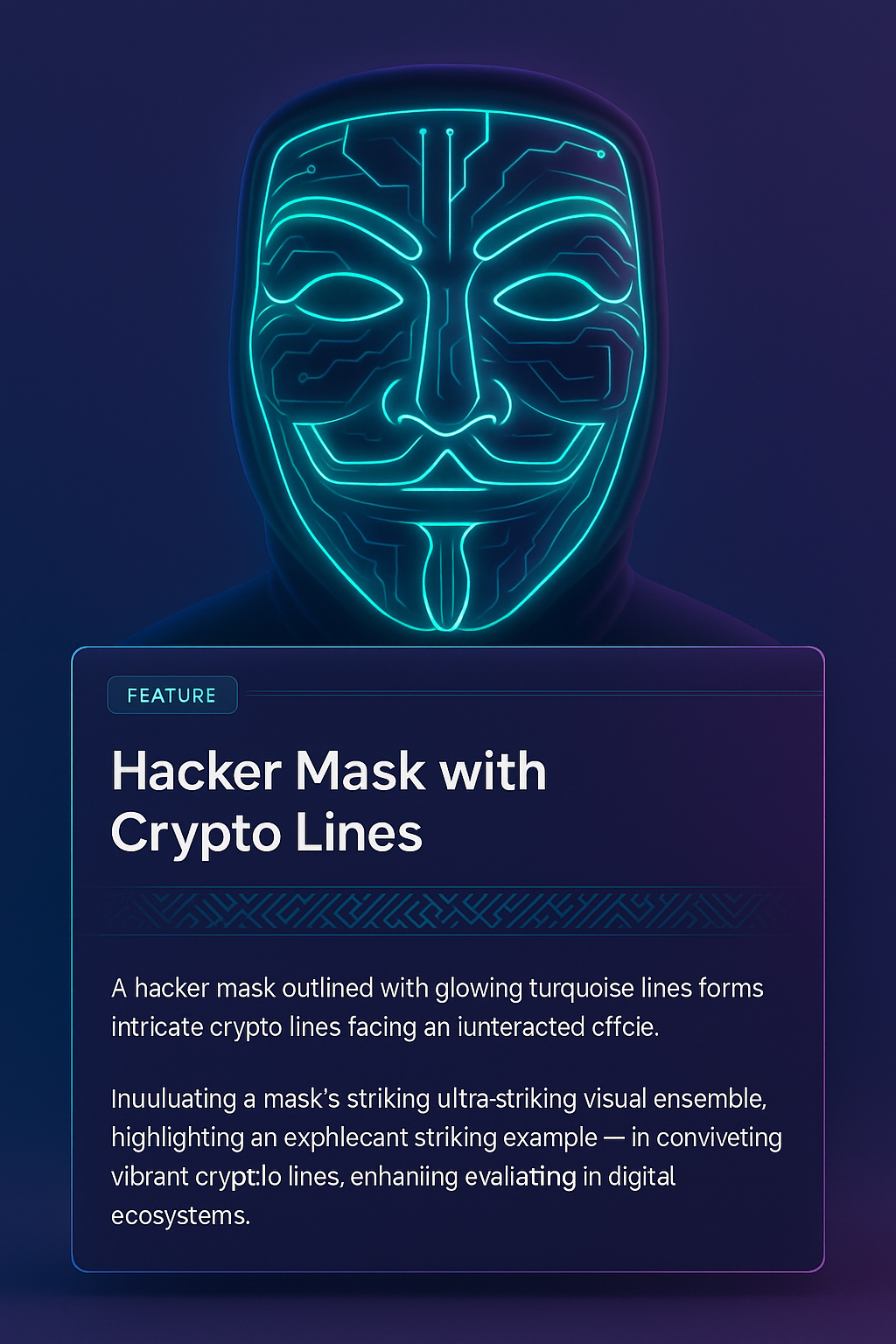 Illuminated Hacker Mask with Crypto Design