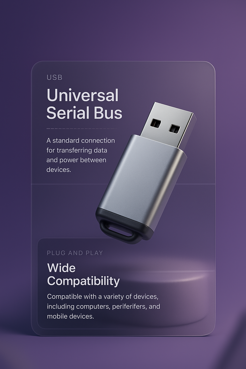Modern USB Design Concept with 3D Illustration