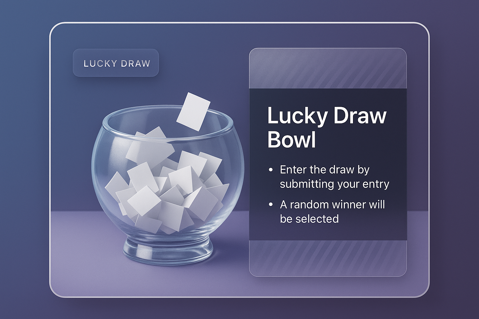 Lucky Draw Bowl with Transparent Design Elements