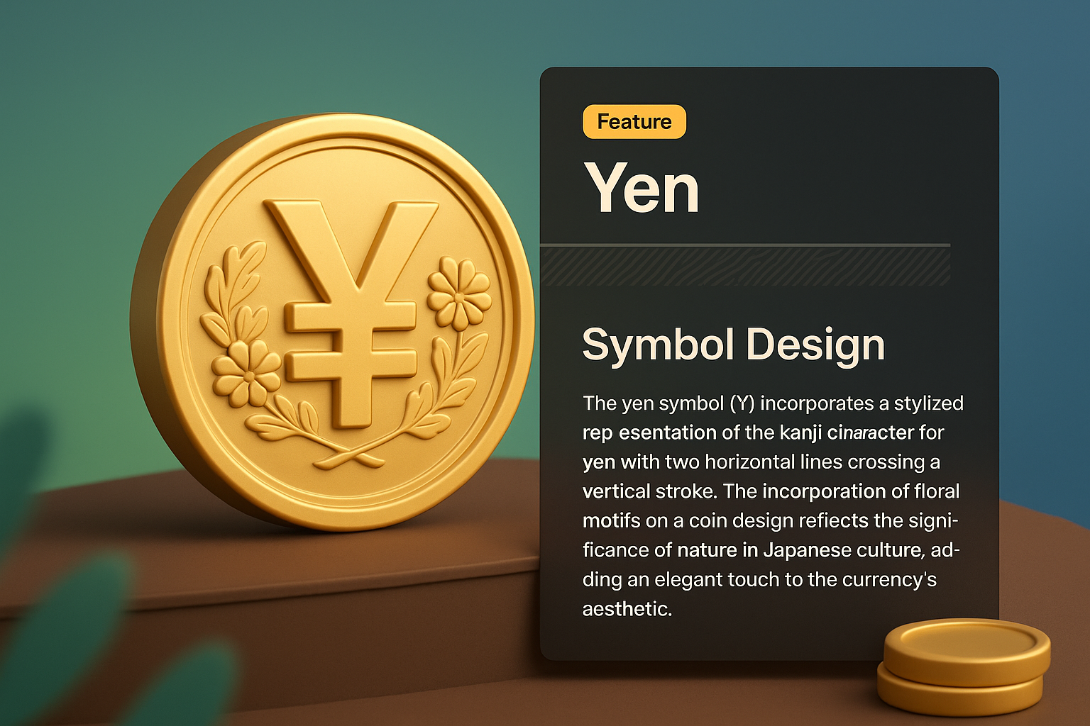 3D Yen Symbol Design Illustration for Web Page