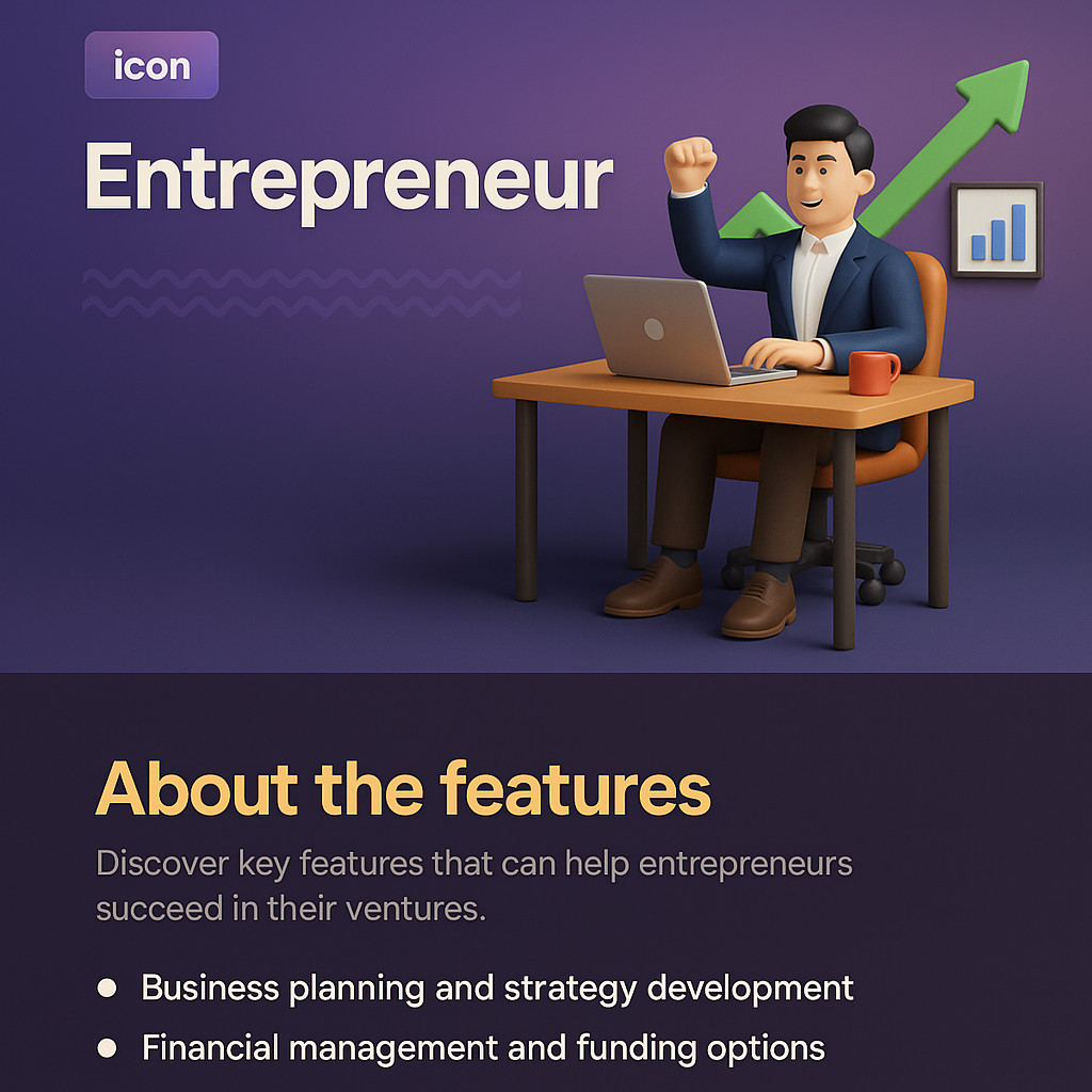 3D Entrepreneur Landing Page Design with Key Features