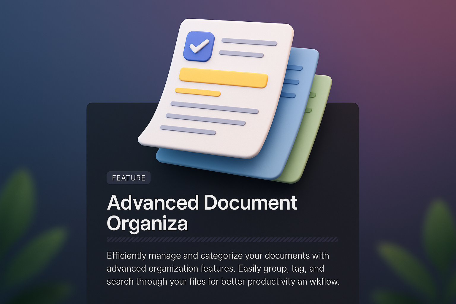 3D Document Organization Web Page Design with Features