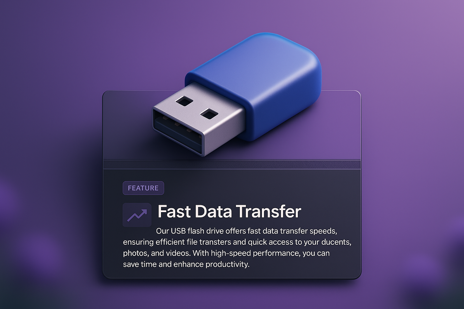 3D Web Design Featuring Fast Data Transfer USB Drive