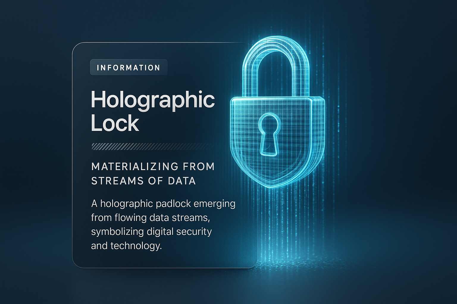 Holographic Lock Symbolizing Digital Security and Technology