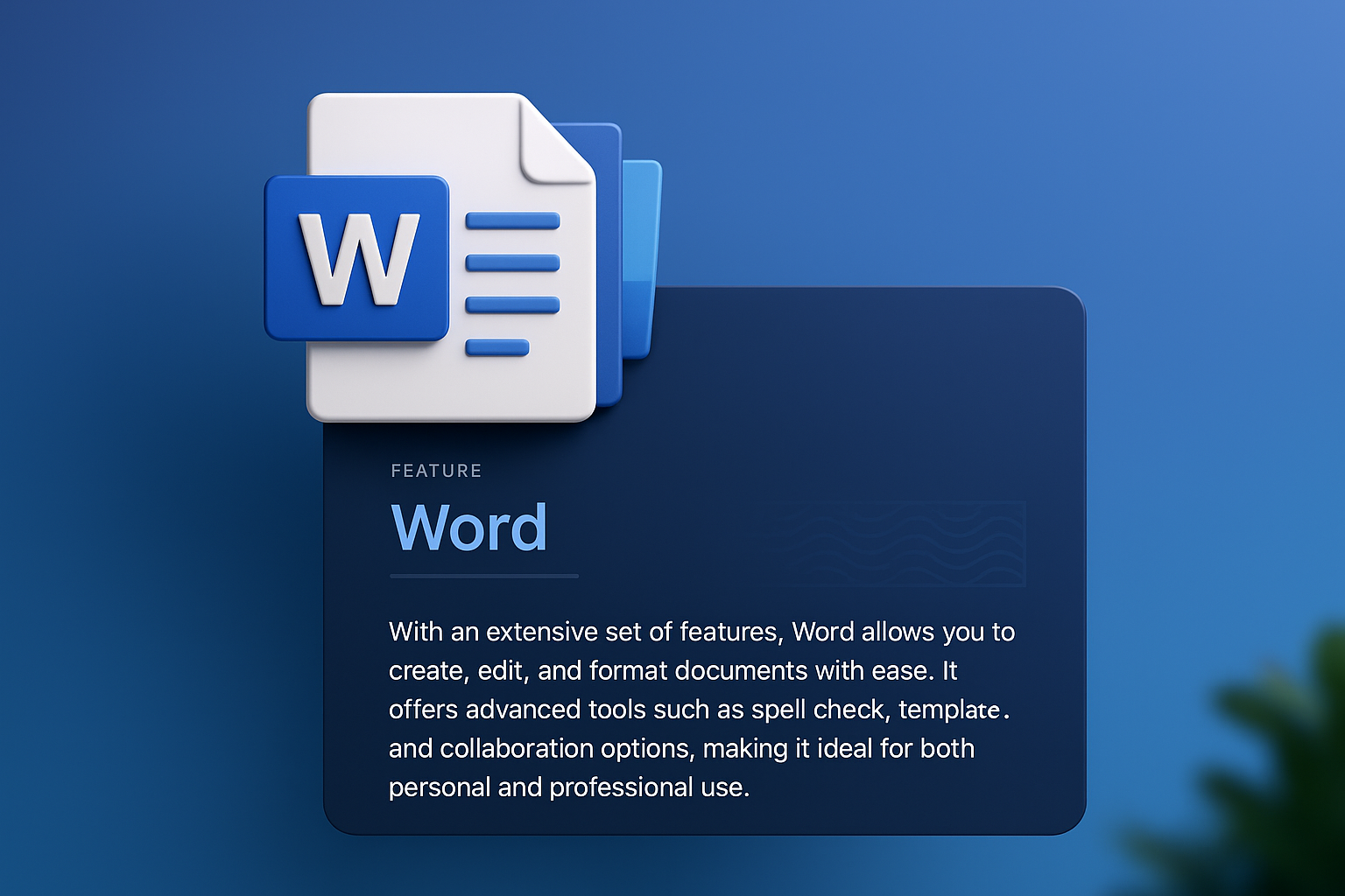3D Web Design Featuring Word Document Interface
