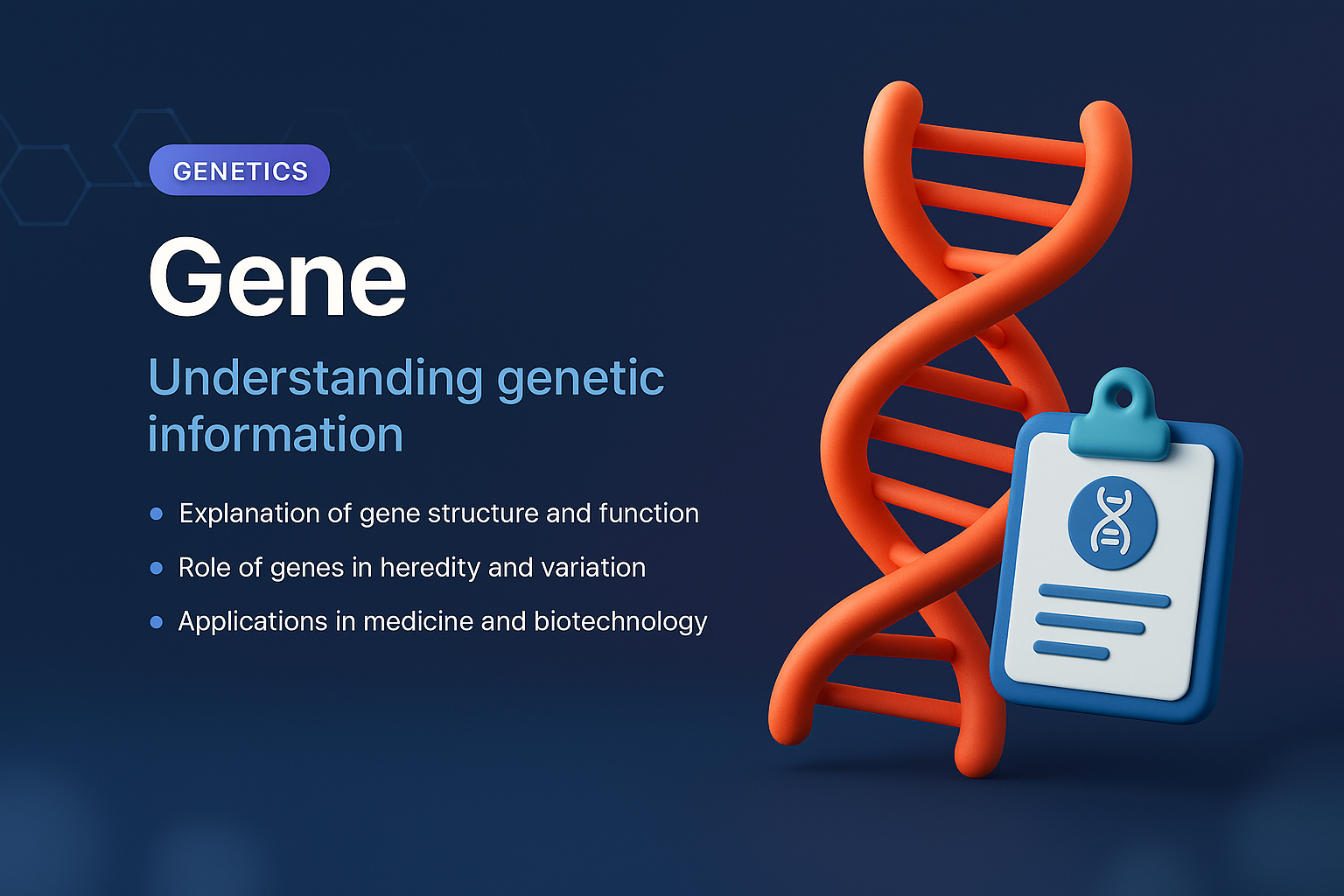 3D Illustrated Landing Page on Gene Information