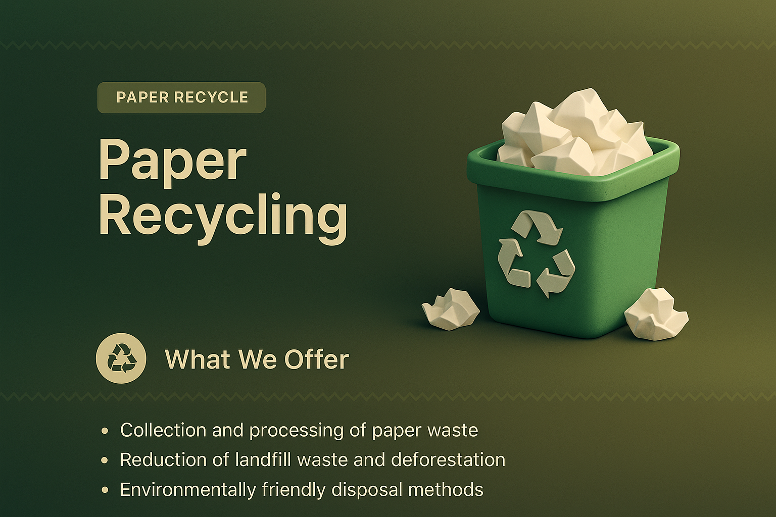 Engaging Paper Recycling Illustration with Features Highlight