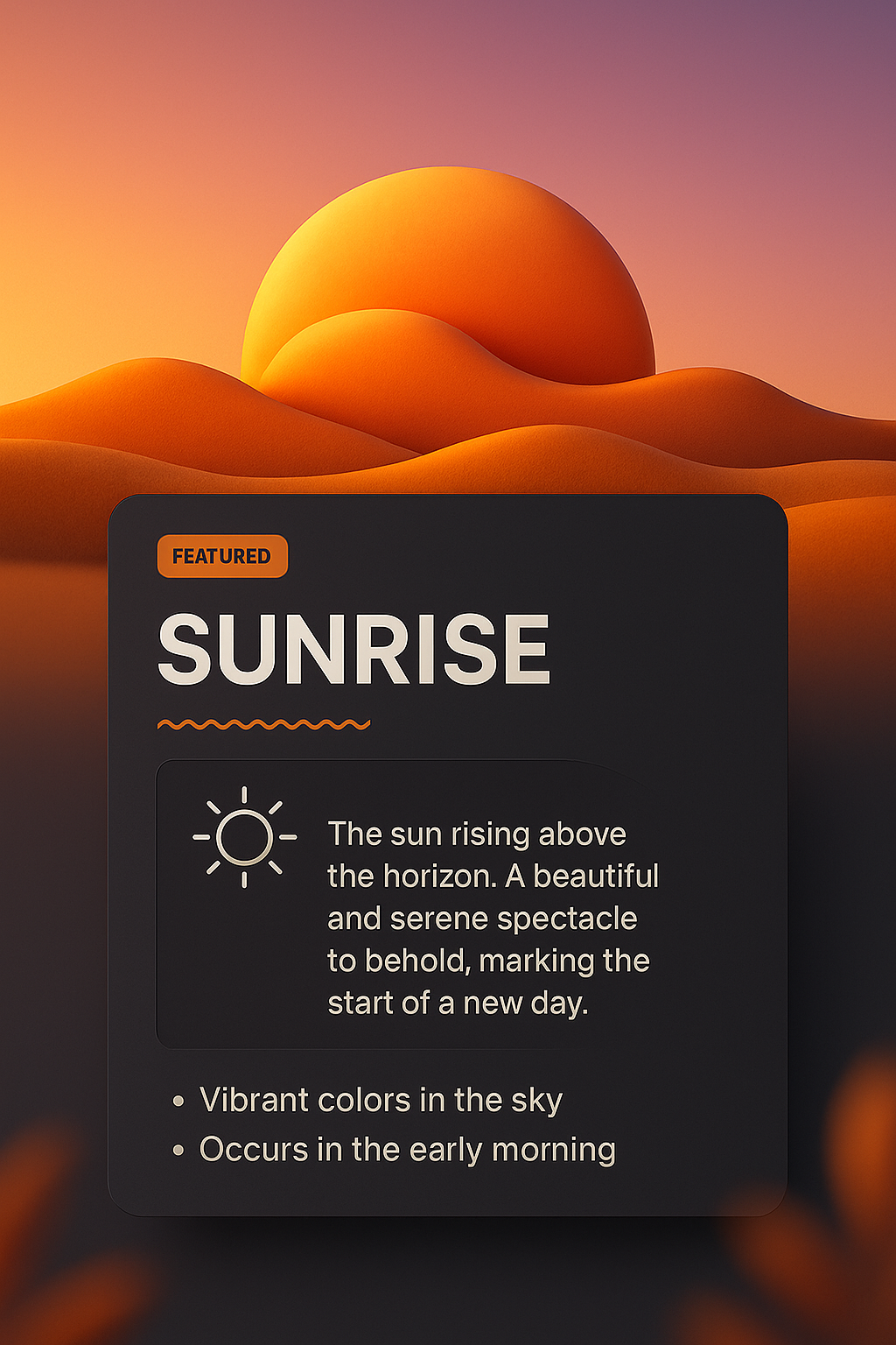 Stunning Sunrise Illustration with Integrated Design Elements