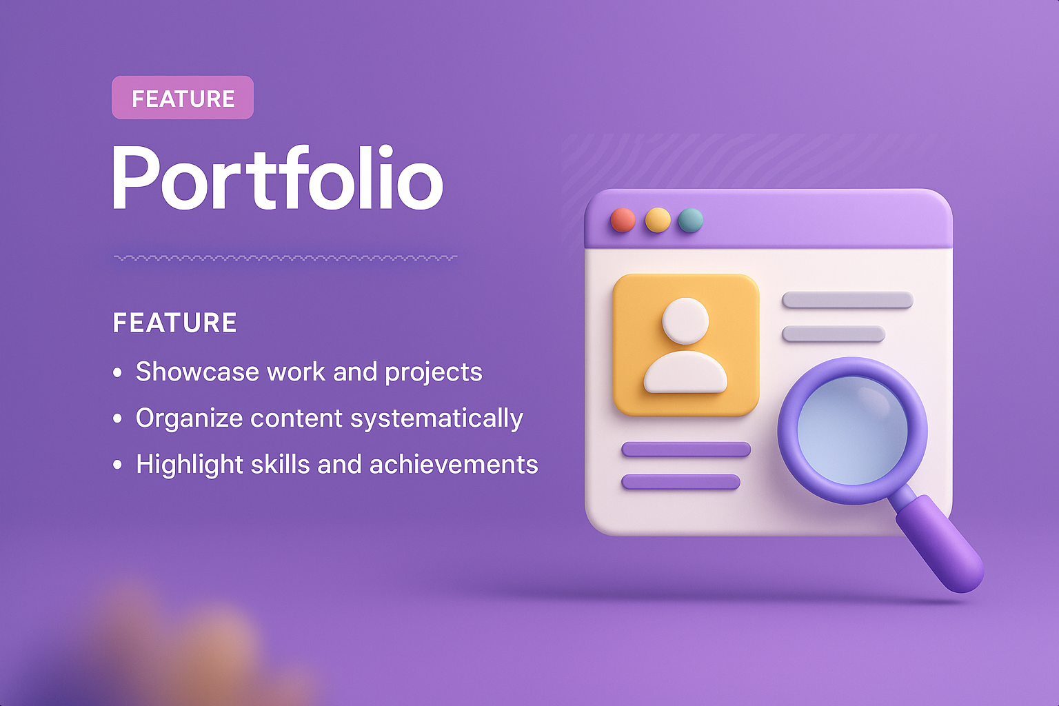 Creative 3D Portfolio Illustration with Features