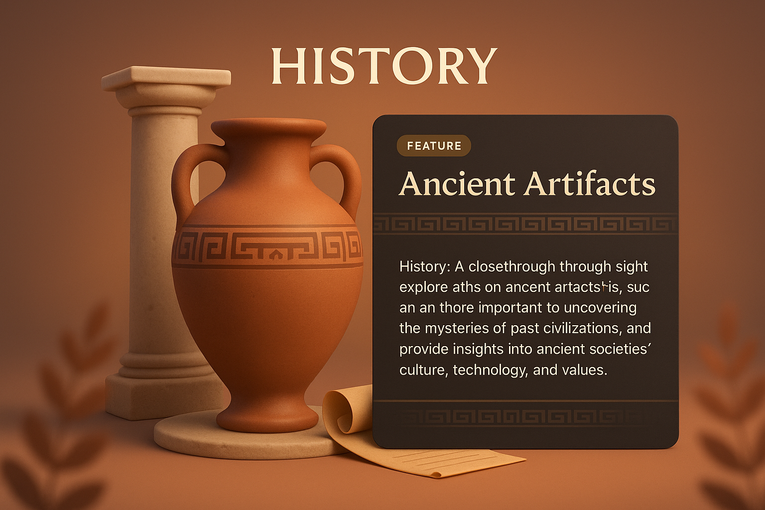 Engaging Historical Web Page Featuring Ancient Artifacts
