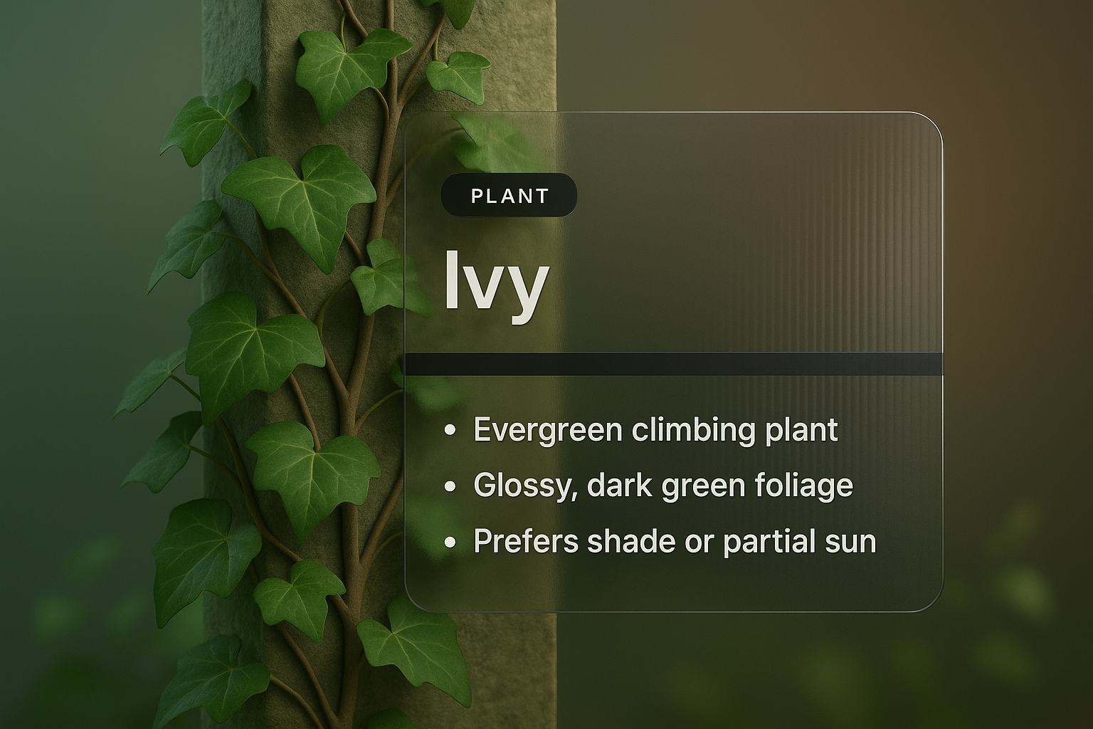 Elegant Web Page Design Featuring Ivy Plant