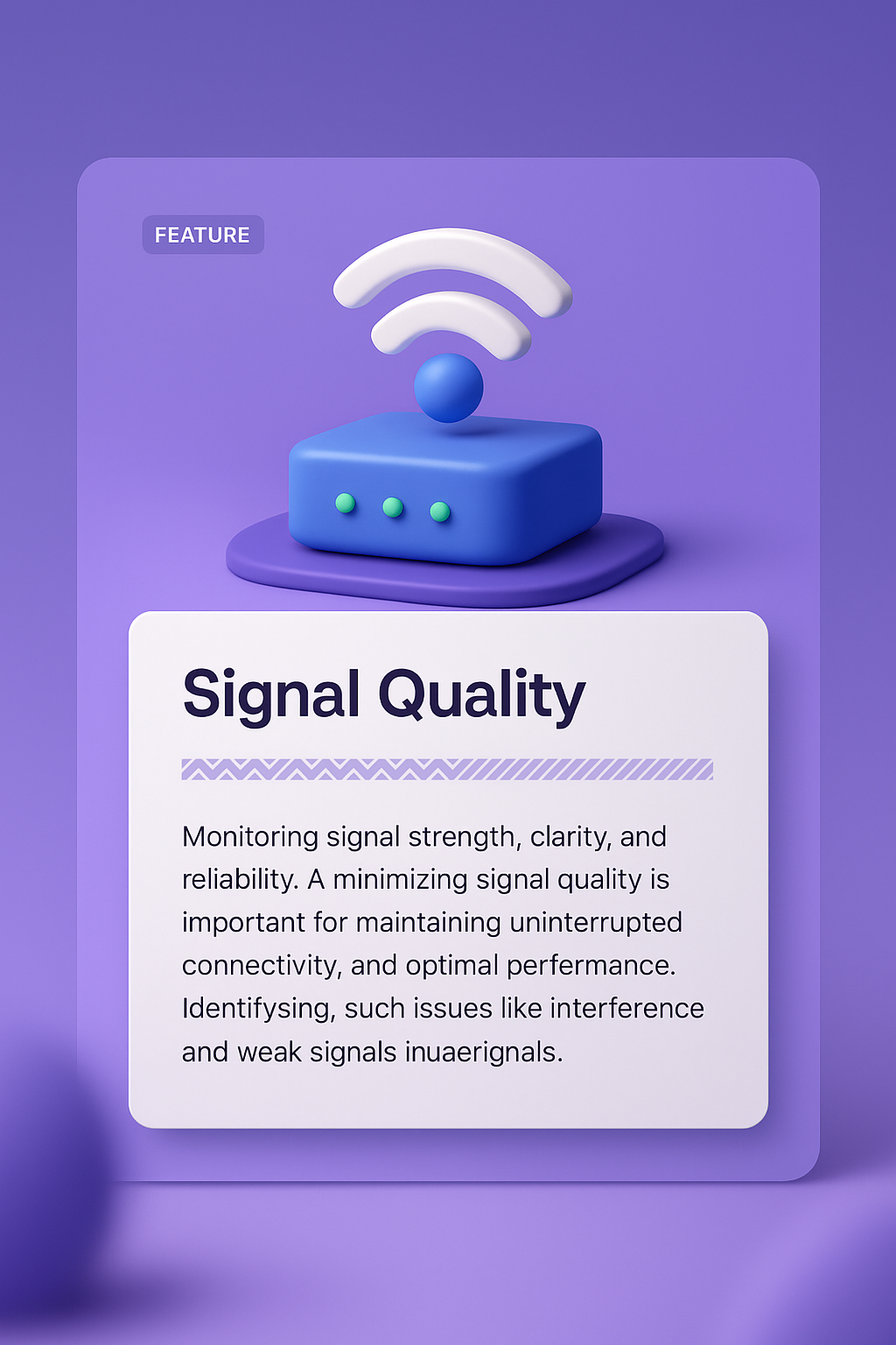 3D Signal Quality Illustration for Web Design