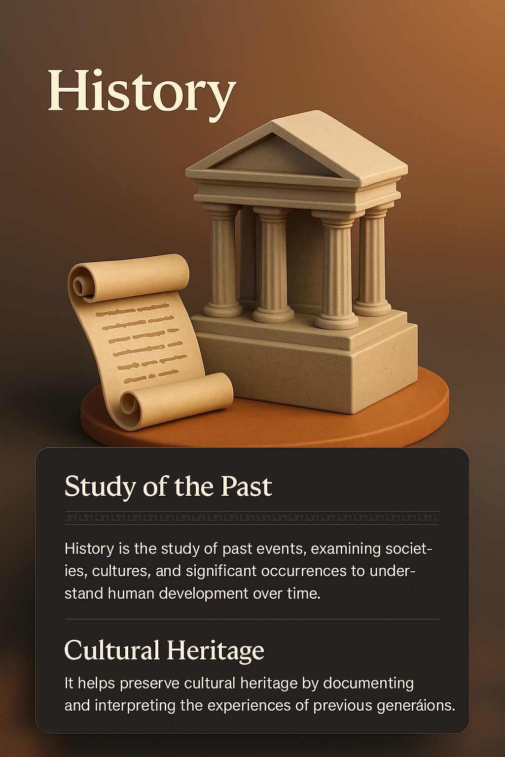 3D Historical Composition with Architectural Elements
