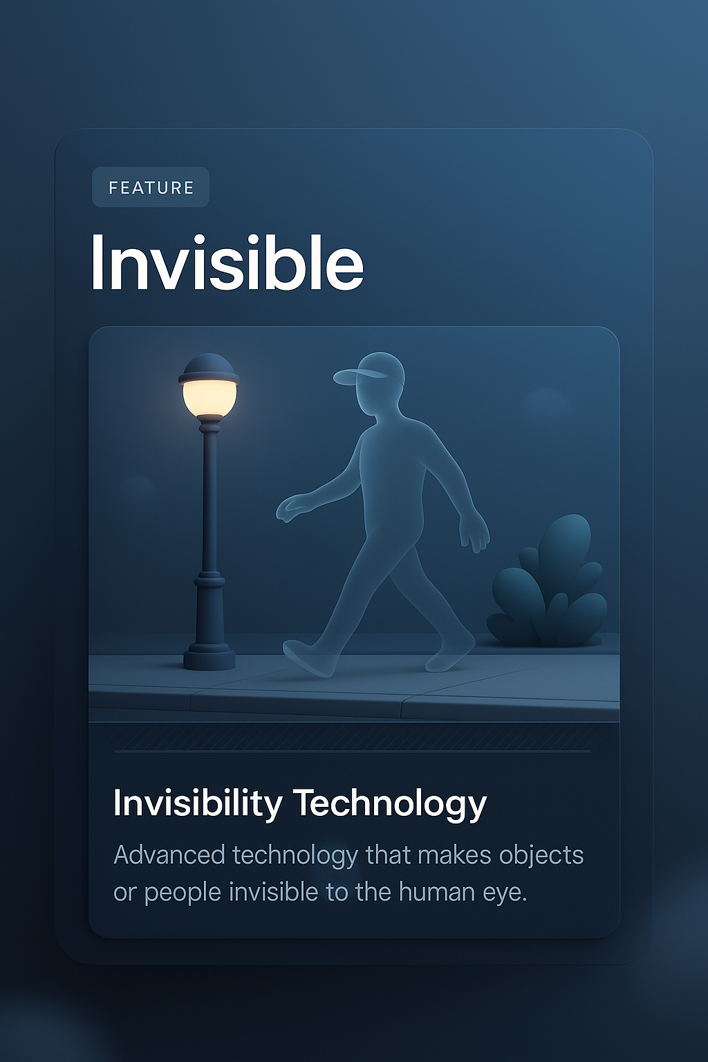 3D Visual Structure Featuring Invisibility Technology