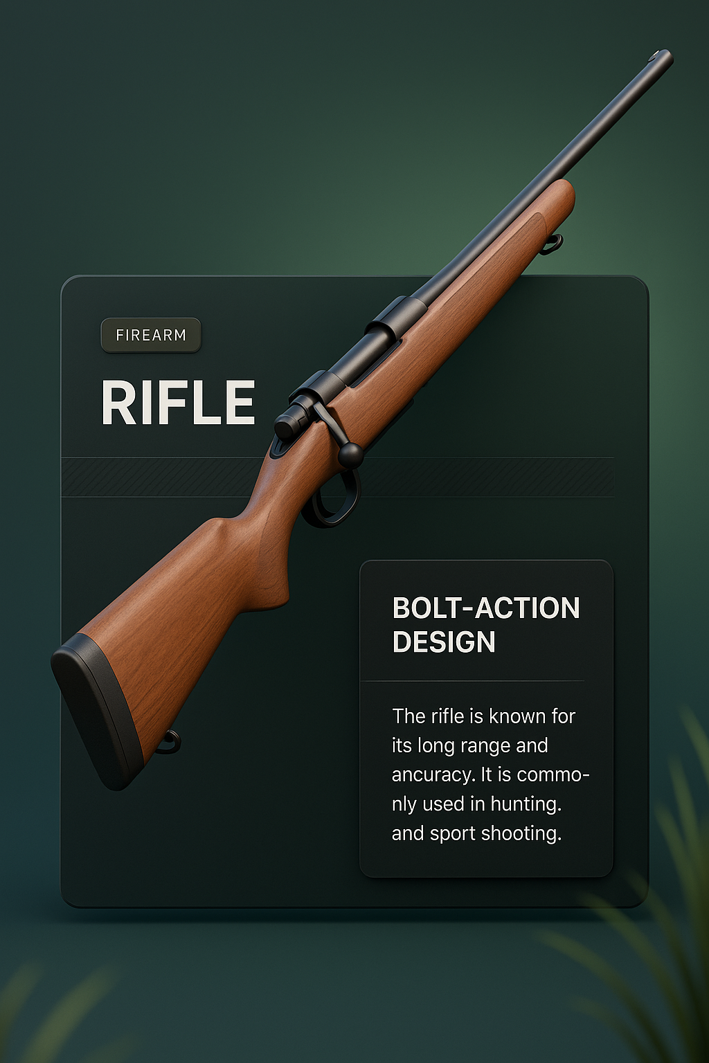 3D Rifle Design with Stylish Presentation