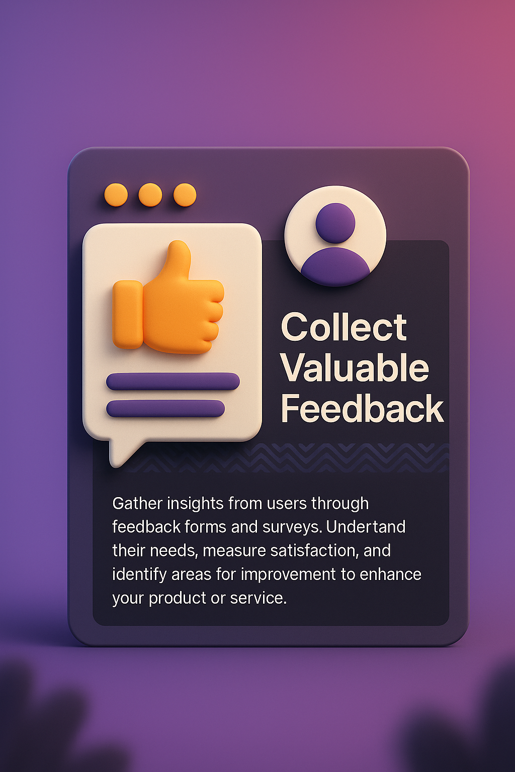 3D Illustration of Feedback Collection Web Page Design