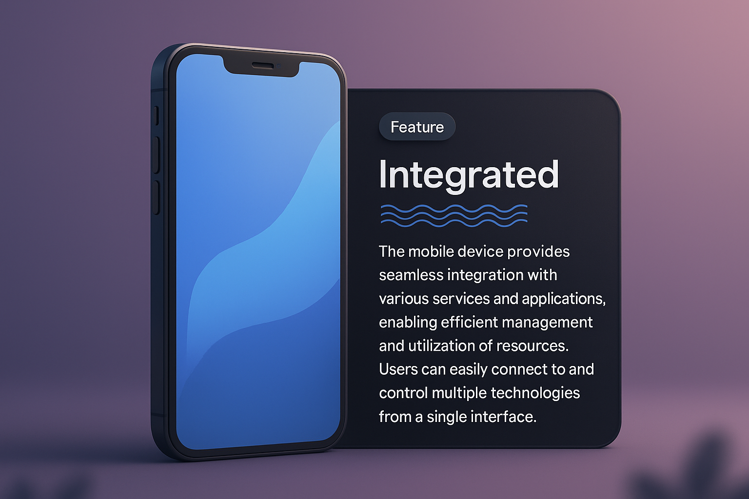 3D Mobile Illustration Featuring Integrated Features