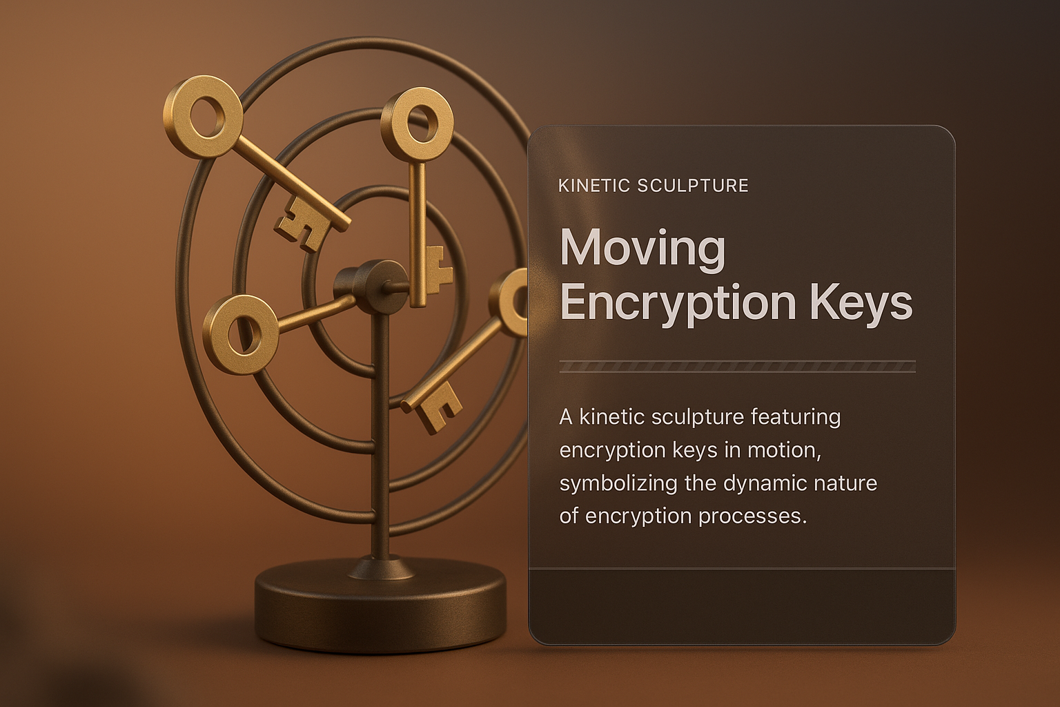 Dynamic Kinetic Sculpture of Moving Encryption Keys