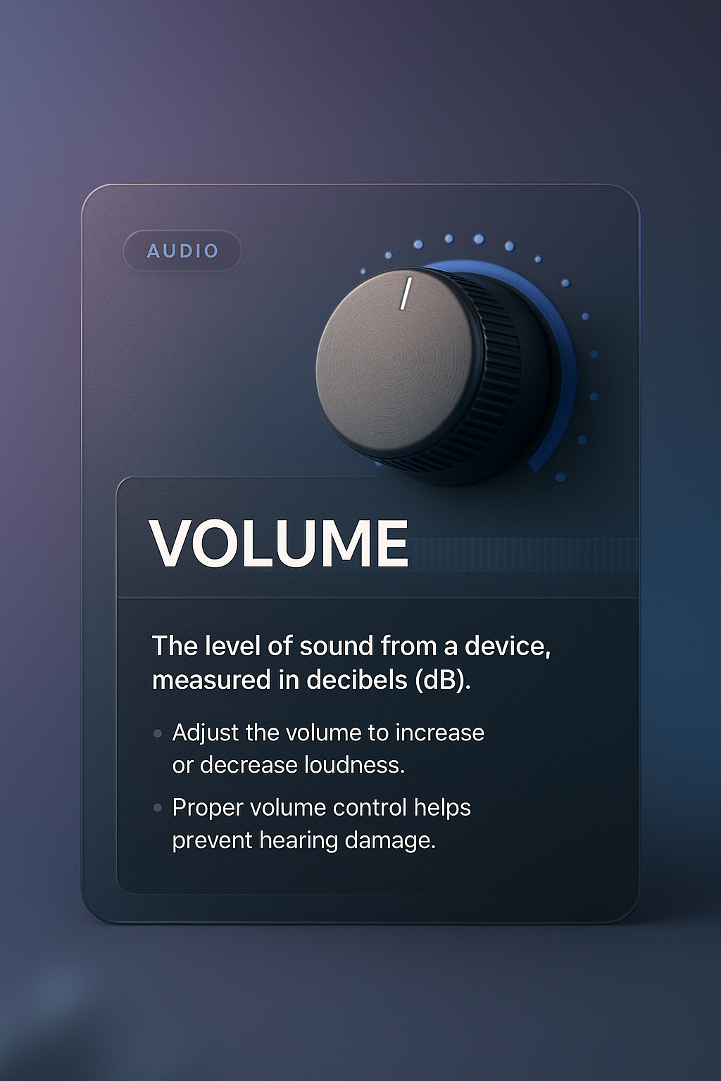 3D Volume Control Interface Design