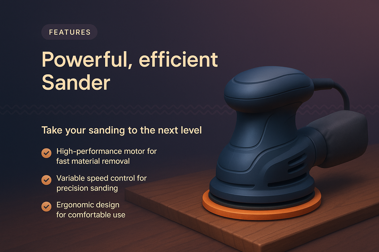 3D Illustration Landing Page for Sander Features