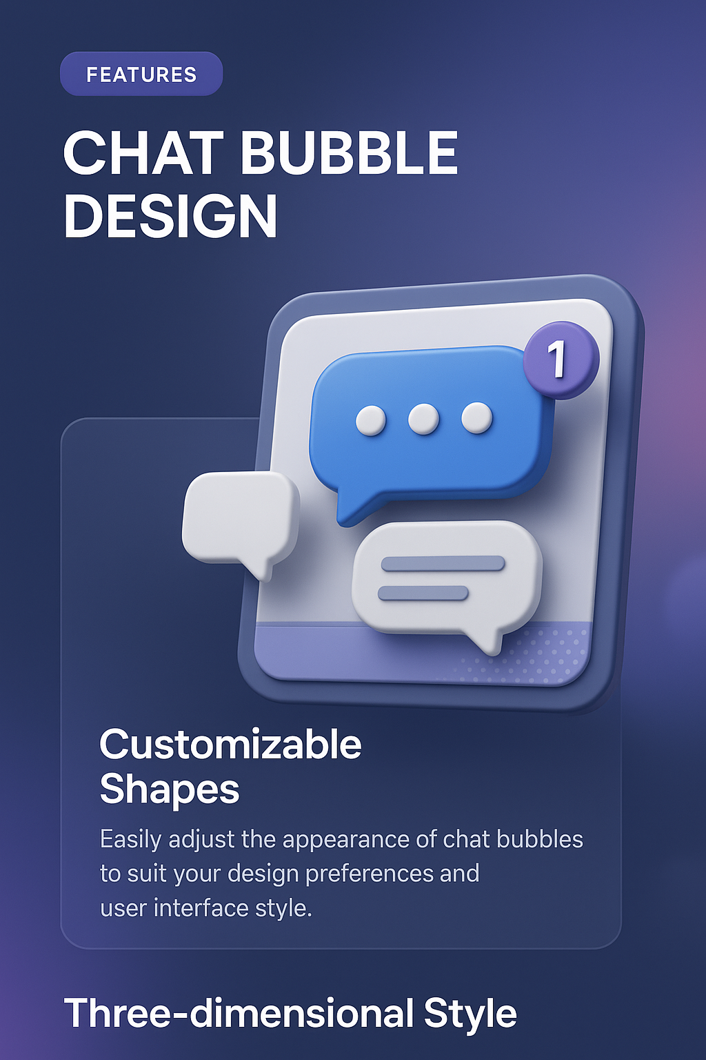3D Chat Bubble Design with Customizable Features