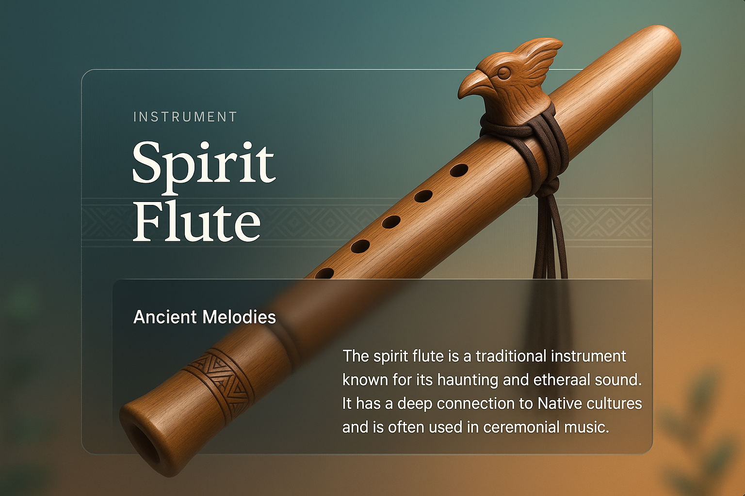 3D Spirit Flute Design with Elegant Overlay