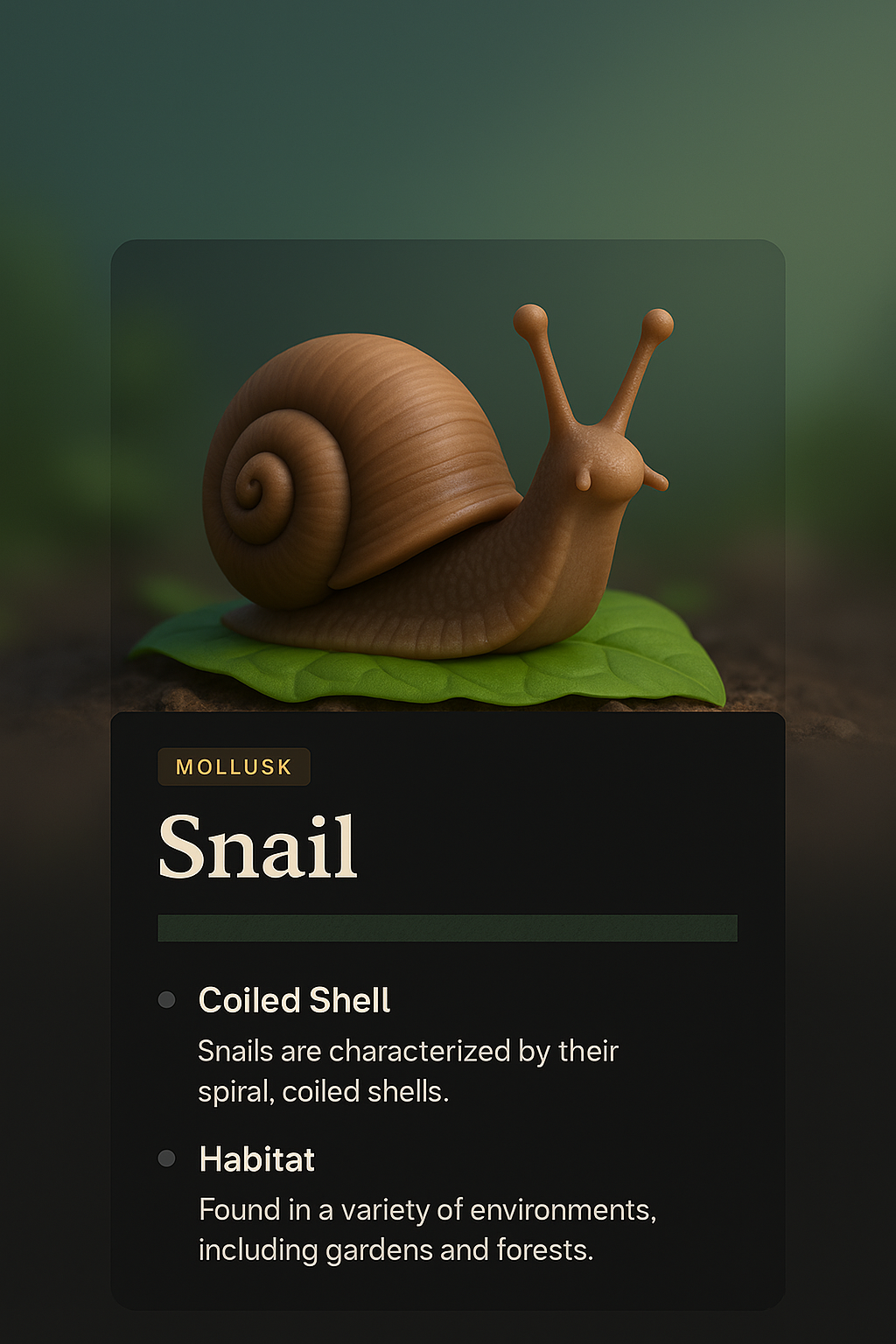 3D Snail Design with Informative Overlay